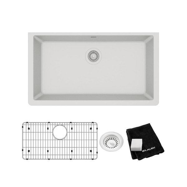 Sink Kit, Undermount Mount, 0 Hole, White